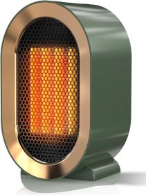 Electric Space Heater - 1200W Energy-Efficient Heater for Indoor Use. This two-speed portable heater fan is perfect for offices (Color: Green)