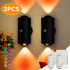 4pcs Rechargeable LED Night Light Wall Lamp Commercial StrobeLight Multi-color Mode Dimmable Indoor Light Magnetic StepLight for Entryway Bedside Desk