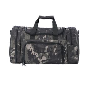 Tactical Gym Duffel Bag for Men Women 20Ã—12Ã—11 with Separate Shoe Compartment Built for sports, travel, camping, and hunting (Color: BLACK Camo)