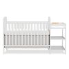 4-in-1 Convertible Baby Crib with Changing Table Combo, Wood Full Size Baby Crib, 4 Adjustable Heights, Non-Toxic Finishes