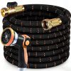 50FT/100FT Flexible Garden Hose with 10 Pattern Spray Nozzle, Kink Free Lightweight Water Hose with Leakproof Durable Design for Lawn, Garden