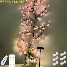 The cherry blossom branches can be customized. The LED tree-shaped lamp is 7.55 feet long and has 148 LEDs. It is suitable for wall decoration and can (size: 7.55FT)
