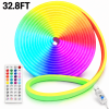 32.8 feet LED neon light, equipped with remote control APP for operation, powered by USB, waterproof flexible neon light strip, 24V RGB light string