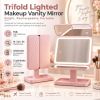 Makeup mirror, 360Â° rotatable, 1/2/3 times magnification, three lighting options, a great gift for women on their birthdays