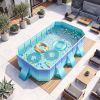 Non-Inflatable Swimming Pool Portable Around Ground Pool with 24 Wall Panels