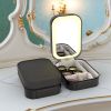 Portable Travel Makeup Bag With LED Mirror Rechargeable Beauty Mirror With 3 Color Light Dimmable Brightness Waterproof Cosmetic Bag With 4 Compartmen