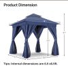 8'x8' Patio Gazebo Outdoor Heavy Duty Party Tent Shelter With Double Roofs, Mosquito Nettings And Privacy Screens For Backyard, Garden, Lawn