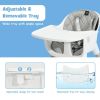 4 in 1 Baby Convertible Toddler Table Chair Set with PU Cushion